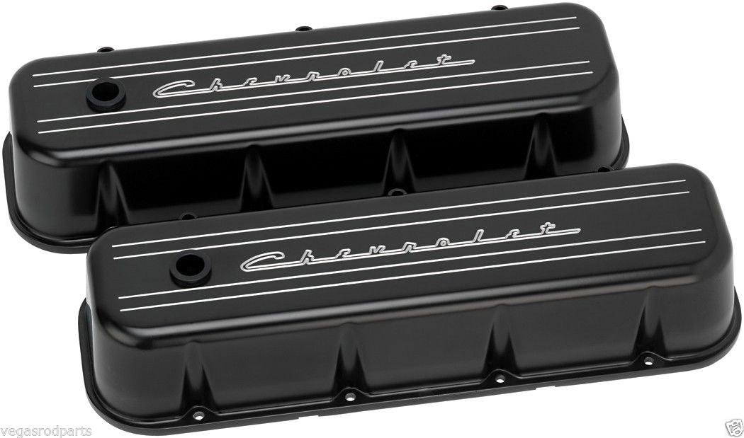 Tall Chrome Valve Covers & Red 350 Emblem Air Cleaner Set For Pontiac 350 Engine | MotorChrome MCC71375TR
