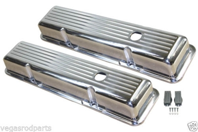Polished Aluminum Valve Covers SHORT BALL MILLED SMALL BLOCK CHEVY
