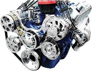 BILLET SPECIALTIES TRU TRAC FORD SERPENTINE PULLEY KIT WATER PUMP,TIMING COVER