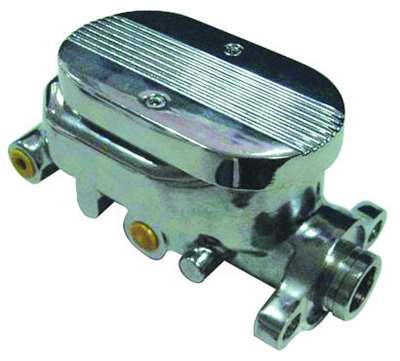 Brake Master Cylinder finned top chrome aluminum 4 port