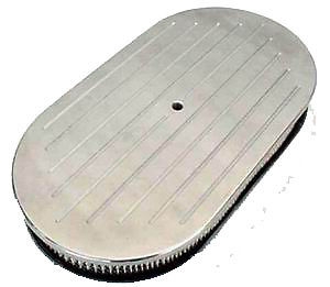 15 inch Polished Oval Air Cleaner filter Set Chevy Ford GM Ball Milled