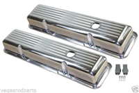Chrome Aluminum Valve Covers BALL MILLED SMALL BLOCK CHEVY
