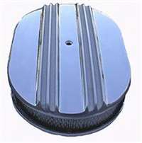 15 inch Polished Aluminum Finned Oval air Cleaner Kits