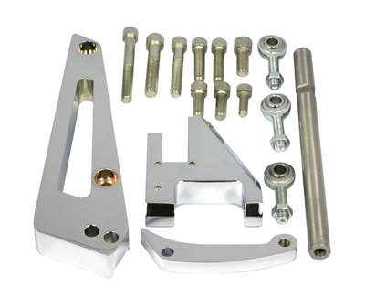 Big Block Chevy Chrome Aluminum Outward Mount Alternator Brackets short 454 396