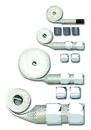Braided radiator heater Hose Sleeving Kit chrome ends