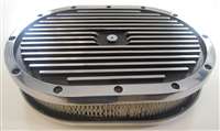 12 inch Aluminum Oval Air Cleaner black bullet Set