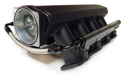 LS3 LS9 Fabricated Aluminum Ram Air Intake Manifold black w/rails square port