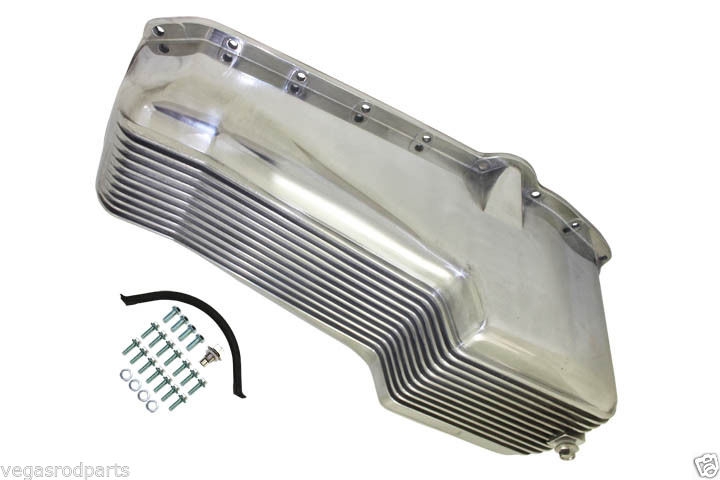 Racing Power Company R8442 Polished Aluminum Stock Oil Pan for Small Block Chevy 