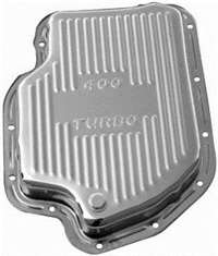 GM 400 Transmission Pan chrome steel with drain plug