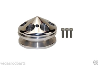 Small Block Chevy Polished Aluminum Water Pump Pulley short single groove billet