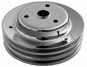 Small Block Chevy Triple Groove Crankshaft Pulley for long water pump
