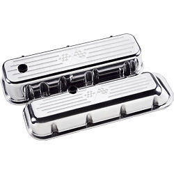 Big Block Valve Covers - Cross Flags BIllet Aluminum Tall GM 396 454 427 502