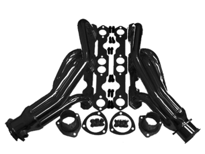 Chevy Truck Header Set Black Coated Steel Chevy GMC3/4 length shorty