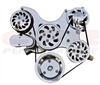 BILLET CHEVY SB COMPLETE PULLEY, BRACKET & PUMP SERPENTINE KIT (SWP) - POLISHED