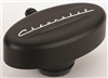 Billet oval Valve Cover Breather pcv valve chevrolet script black bowtie chevy