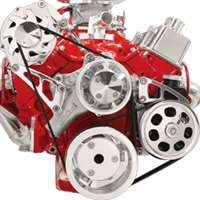 Small Block Chevy Top Mount Alternator & Power Steering serpentine Kit  Billet Aluminum