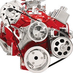 Small Block Chevy Alternator Power Steering Serpentine Kit Billet Aluminum set Billet Aluminum