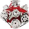 Small Block Chevy Mid Mount Alternator & Power Steering serpentine Kit Billet Aluminum