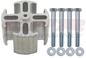 ALUMINUM FAN SPACER 2" THICK 5/8" PILOT W/BOLTS WASHERS CHEVY FORD DODGE