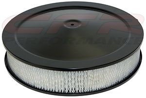 CHEVY FORD MOPAR 14" black STEEL AIR CLEANER SET round paper flat BASE