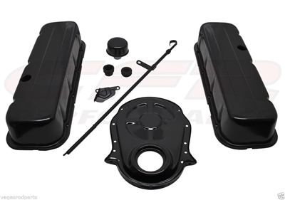 1965-95 CHEVY BIG BLOCK 396-427-454-502 BLACK STEEL TALL ENGINE DRESS UP KIT