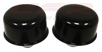 STEEL BREATHER FOR VALVE COVERS 2-3/4" PAIR - BLACK 2 PC SET