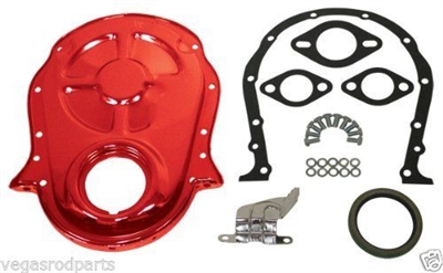 Big Block Chevy Timing Cover orange painted 396 454 GM chevrolet 427 steel