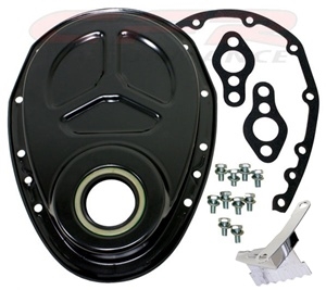 CHEVY SMALL BLOCK 283-305-327-350-400 ALUMINUM TIMING CHAIN COVER ROLLER CAM