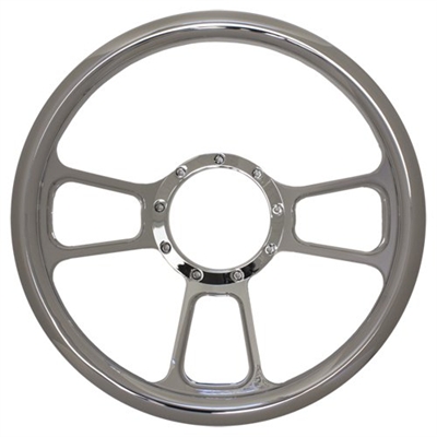 T full billet-style Chrome Aluminum Steering Wheel 14"