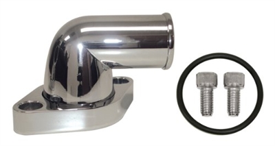 90 deg swivel Water Neck Aluminum thermostat housing water outlet chevy chromed