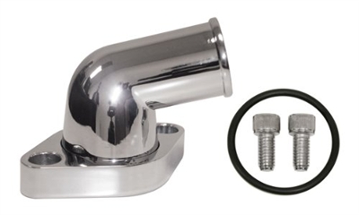 15 deg swivel Water Neck Aluminum thermostat housing water outlet chevy chromed