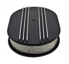 12” OVAL ALUMINUM AIR CLEANER - PARTIAL FINNED BLACK