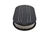 15” OVAL ALUMINUM AIR CLEANER - PARTIAL FINNED BLACK