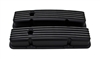1958-86 CHEVY SB 283-400 SHORT  ALUMINUM VALVE COVERS - FINNED POLISHED BLACK