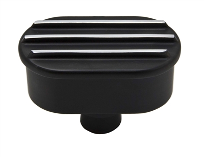 BLACK BILLET ALUMINUM BREATHER - FINNED oval