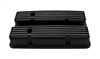 1958-86 CHEVY SB 283-400 TALL ALUMINUM VALVE COVERS - FULL FINNED BLACK