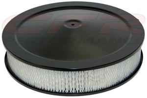 CHEVY FORD MOPAR 14" black STEEL AIR CLEANER SET round paper hi lip BASE