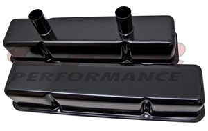 STEEL 1958-79 CHEVY SB 283-350 CIRCLE TRACK RACING VALVE COVERS Black