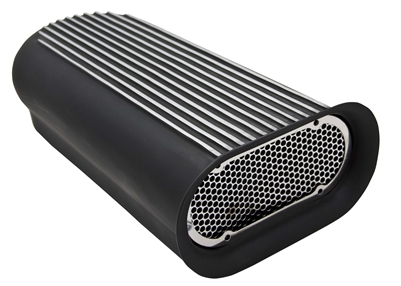 BLACK ALUMINUM SCOOP SSINGLE OR DUAL 4BBL - FULL FINNED W/SINGLE BASE PLATES