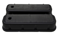 1965-95 CHEVY BB 396-427-454-502 TALL ALUMINUM VALVE COVERS - FINNED BLACK