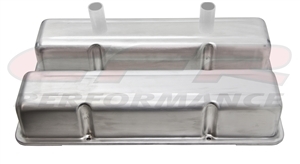 ALUMINUM TALL VALVE COVERS CHEVY Small blcok CIRCLE TRACK 283-400 RAW ALUMINUM