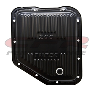 STEEL CHEVY GM TURBO TH-200 TRANSMISSION PAN STOCK CAPACITY BLACK