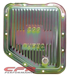 STEEL CHEVY GM TURBO TH-200 TRANSMISSION PAN STOCK CAPACITY BLACK