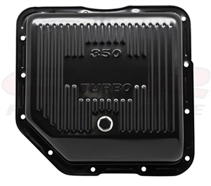 Chevy 350 deep BLACK Transmission Pan with drain plug turbo chevy