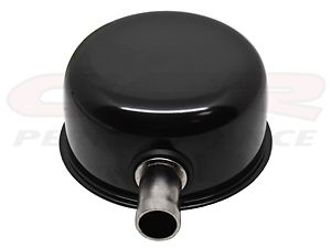 Black Push In Valve Cover Breather WITH TUBE Pair For Steel Covers 1.25 Hole