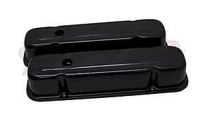 STEEL 1959-79 PONTIAC 301-326-350-389-400-421-428-455 TALL VALVE COVERS - BLACK