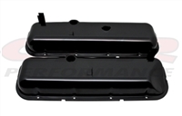 Big Block Chevy Black Steel Valve Covers 396 427 454 recessed painted oe style