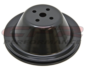 Water Pump Pulley Steel Black Single chevy Short 283 327 350 400 small block