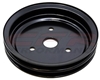 CHEVY SMALL BLOCK BLACK STEEL CRANKSHAFT PULLEY - SHORT (2 GROOVE)