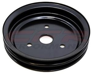 CHEVY SMALL BLOCK BLACK STEEL CRANKSHAFT PULLEY - SHORT (2 GROOVE)